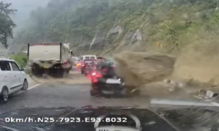 India Landslide: Massive Rock Crushes Cars